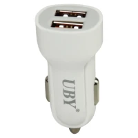 شارژر فندکی فست شارژ UBY U-C09 2.4A 12W + کابل 3 سر