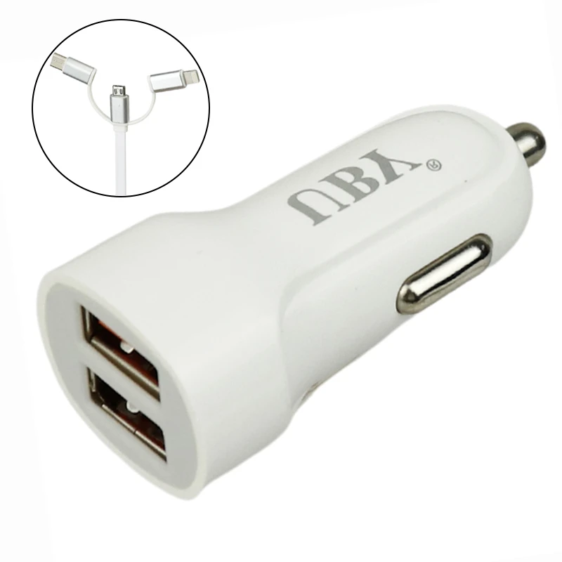 شارژر فندکی فست شارژ UBY U-C09 2.4A 12W + کابل 3 سر