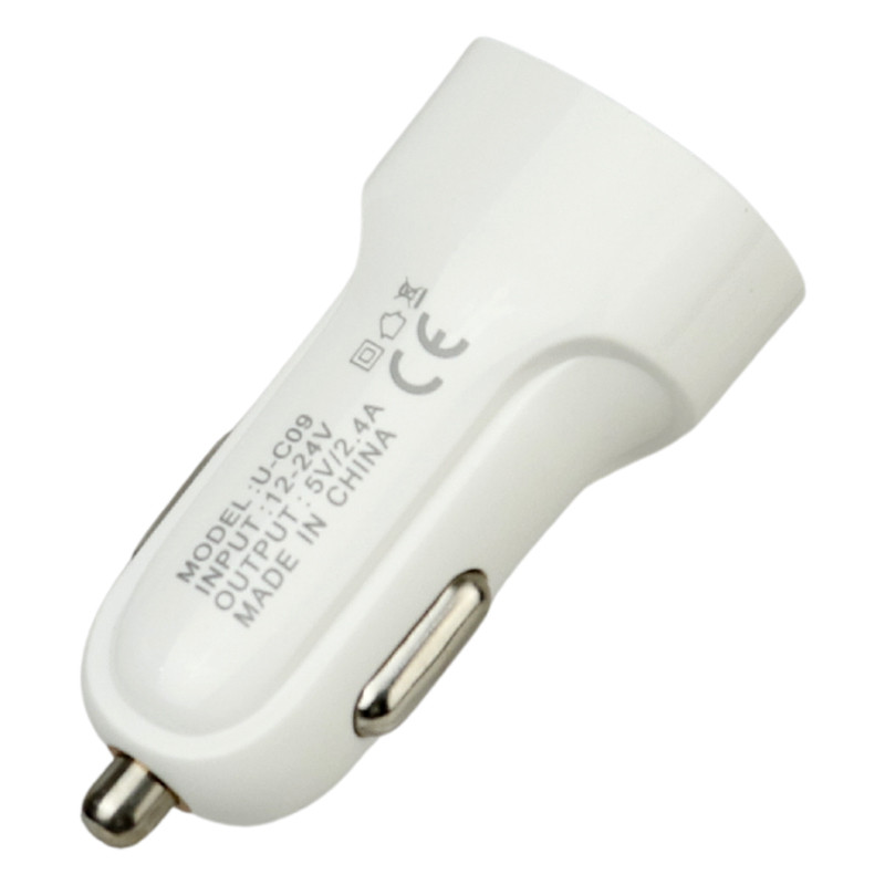شارژر فندکی فست شارژ UBY U-C09 2.4A 12W + کابل 3 سر