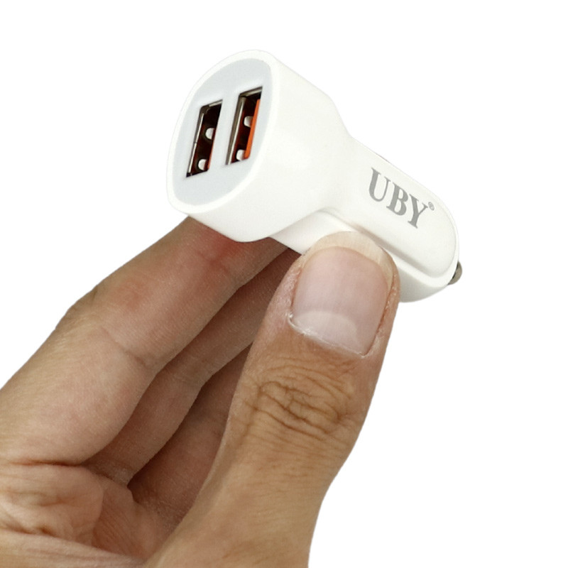 شارژر فندکی فست شارژ UBY U-C09 2.4A 12W + کابل 3 سر