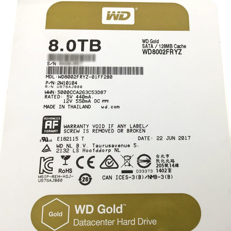 هارد اینترنال وسترن دیجیتال Western Digital Gold WD8002FRYZ 8TB
