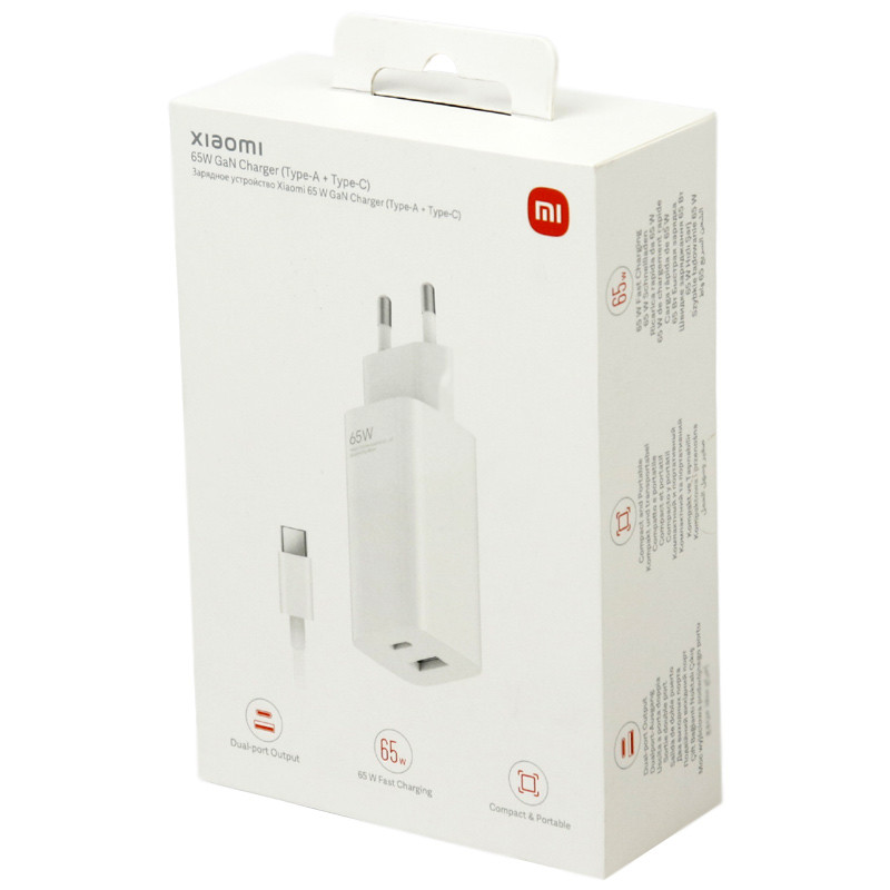 شارژر دیواری فست شارژ Xiaomi AD652GEU 2Port 5A 65W + کابل تایپ سی