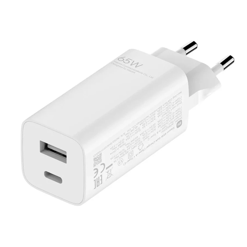شارژر دیواری فست شارژ Xiaomi AD652GEU 2Port 5A 65W + کابل تایپ سی
