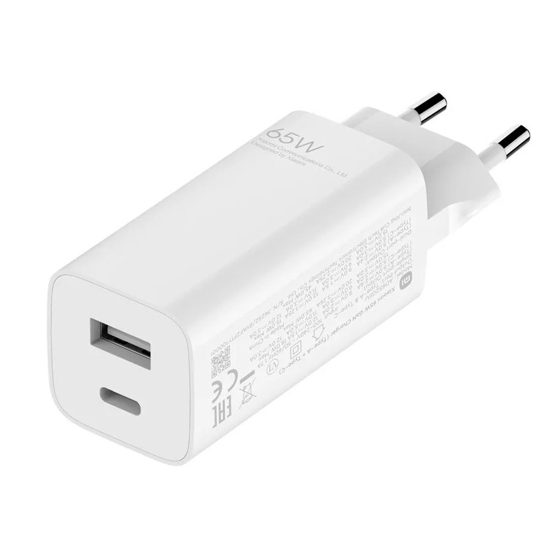 شارژر دیواری فست شارژ Xiaomi AD652GEU 2Port 5A 65W + کابل تایپ سی