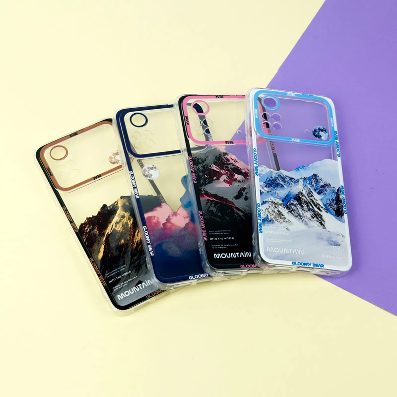 قاب ژله ای شفاف طرح کوهستان محافظ لنزدار Xiaomi Poco M4 Pro