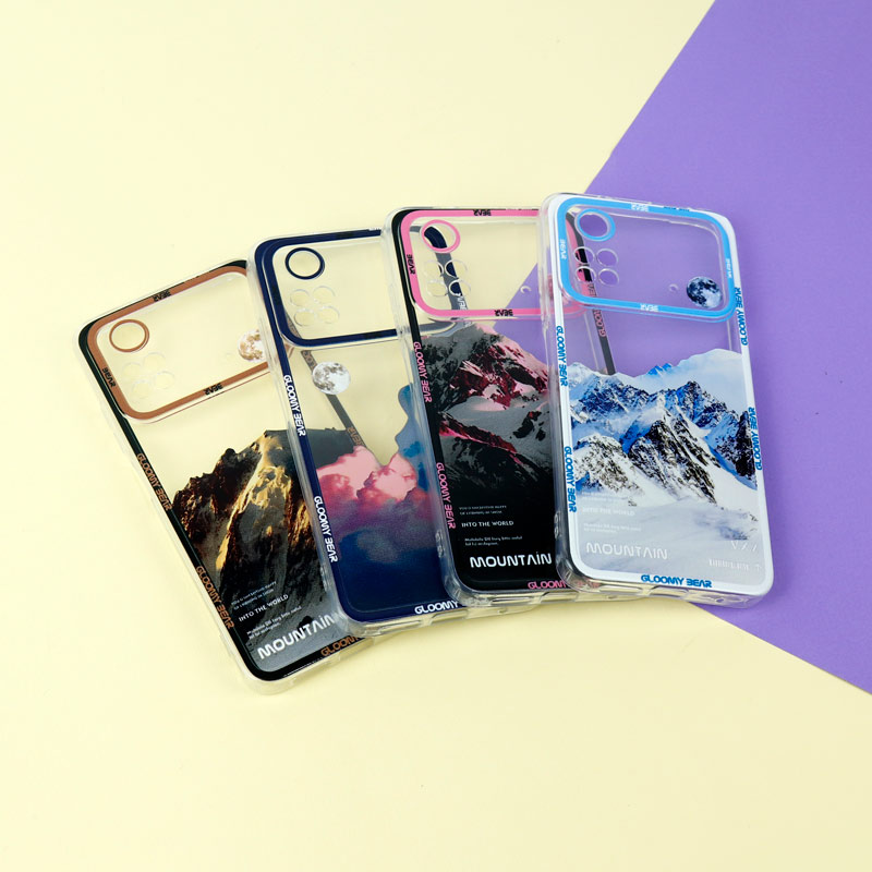 قاب ژله ای شفاف طرح کوهستان محافظ لنزدار Xiaomi Poco M4 Pro