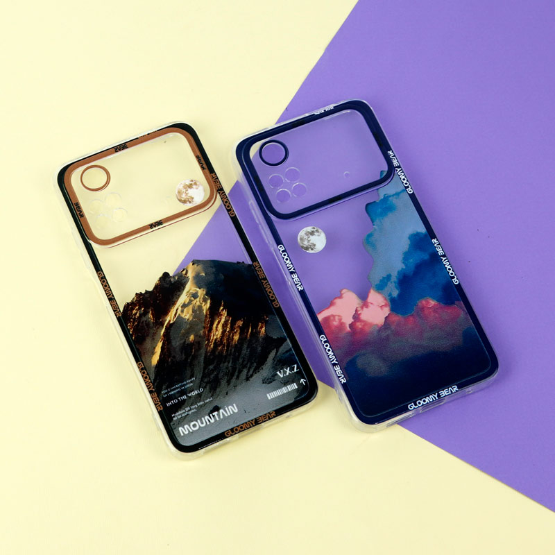 قاب ژله ای شفاف طرح کوهستان محافظ لنزدار Xiaomi Poco M4 Pro
