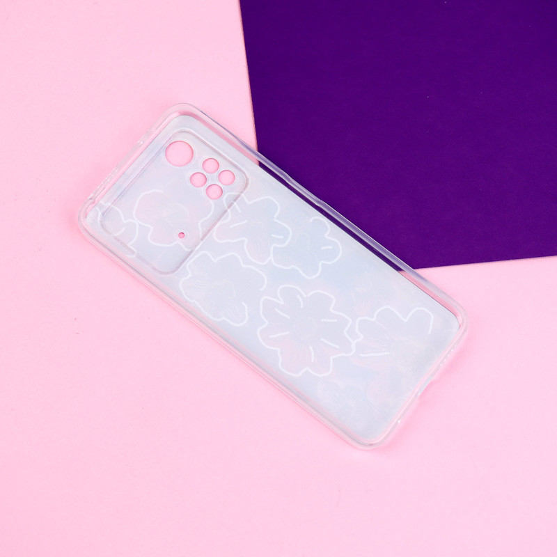 قاب ژله ای طرحدار گل برجسته محافظ لنزدار Xiaomi Poco M4 Pro
