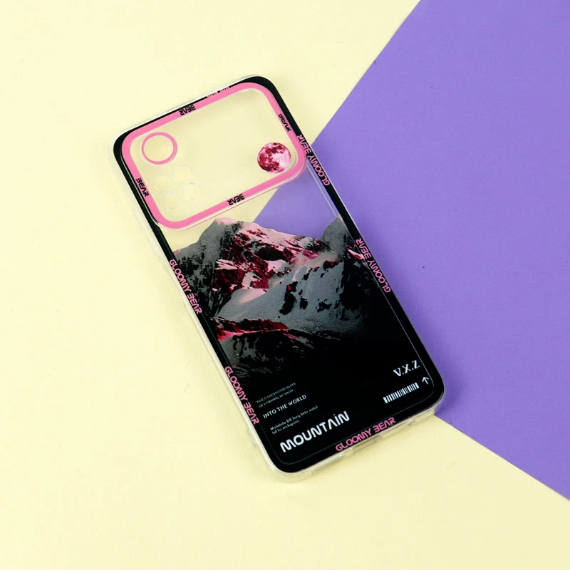 قاب ژله ای شفاف طرح کوهستان محافظ لنزدار Xiaomi Poco M4 Pro