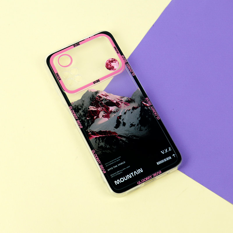 قاب ژله ای شفاف طرح کوهستان محافظ لنزدار Xiaomi Poco M4 Pro