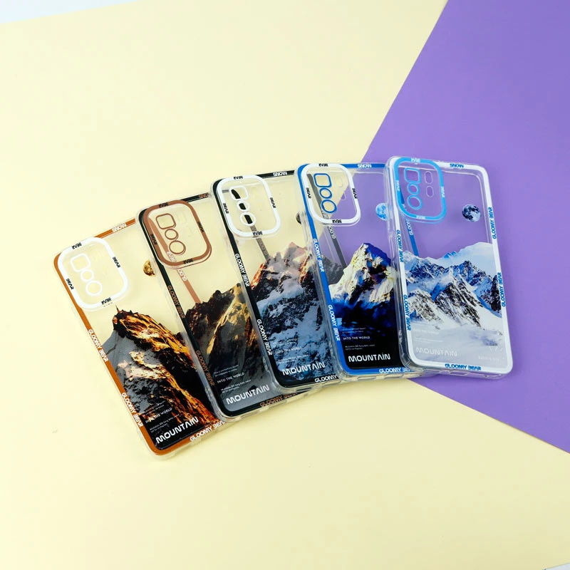 قاب ژله ای شفاف طرح کوهستان محافظ لنزدار Xiaomi Poco X3 GT