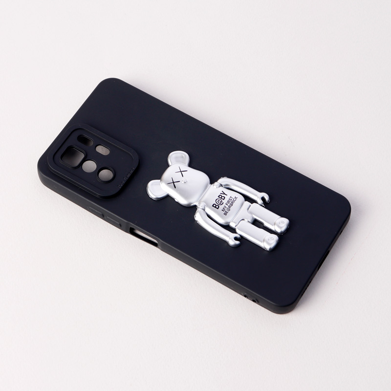 قاب سیلیکونی Bearbrick محافظ لنزدار Xiaomi Poco X3 GT مشکی