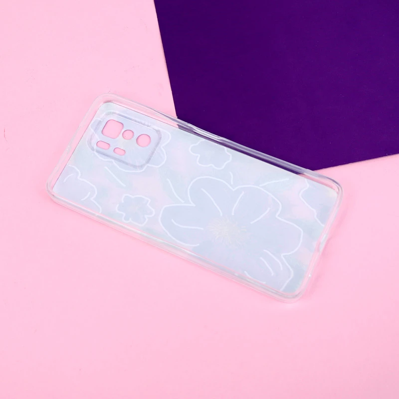 قاب ژله ای طرحدار گل برجسته محافظ لنزدار Xiaomi Poco X3 GT
