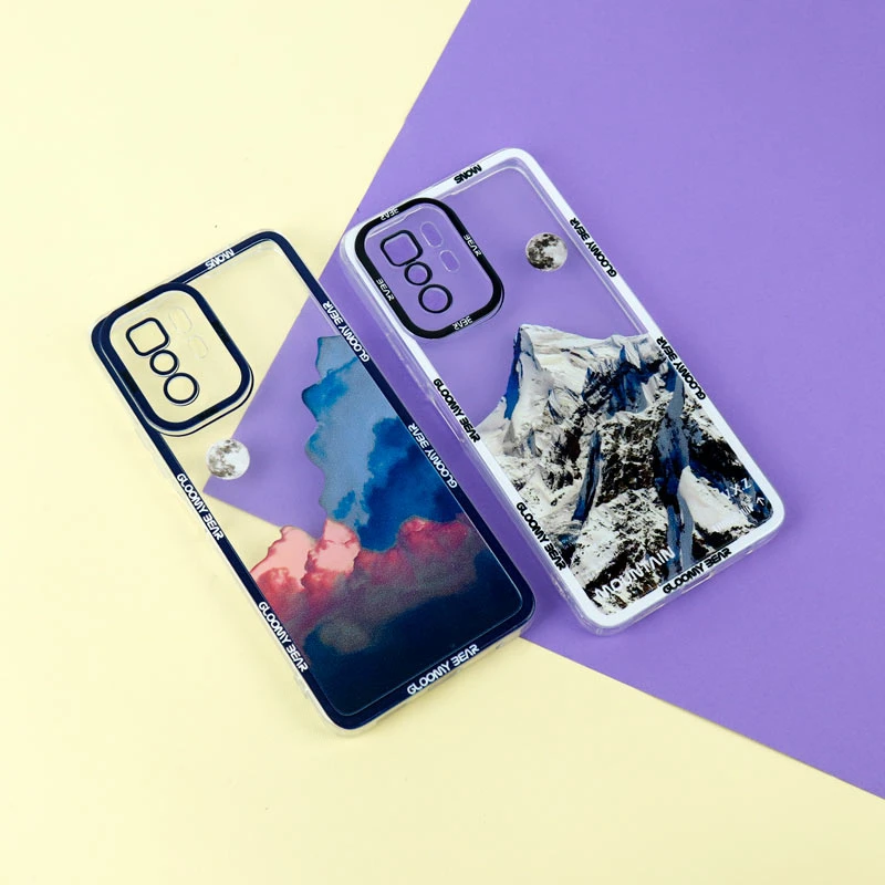 قاب ژله ای شفاف طرح کوهستان محافظ لنزدار Xiaomi Poco X3 GT