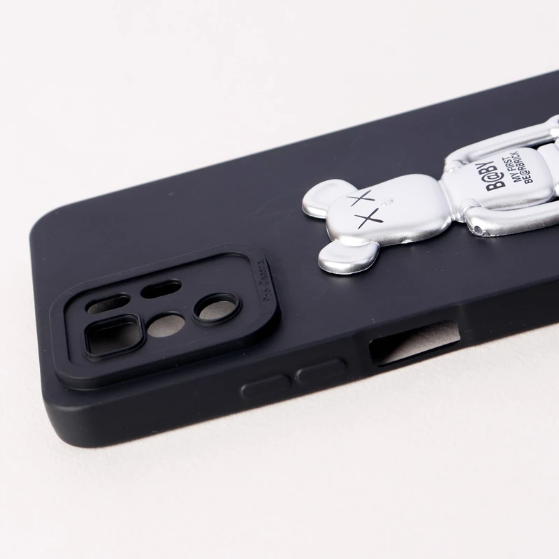 قاب سیلیکونی Bearbrick محافظ لنزدار Xiaomi Poco X3 GT مشکی