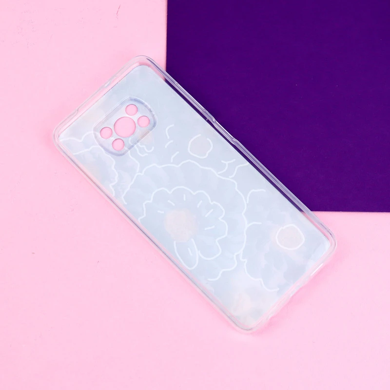 قاب ژله ای طرحدار گل برجسته محافظ لنزدار Xiaomi Poco X3 Pro