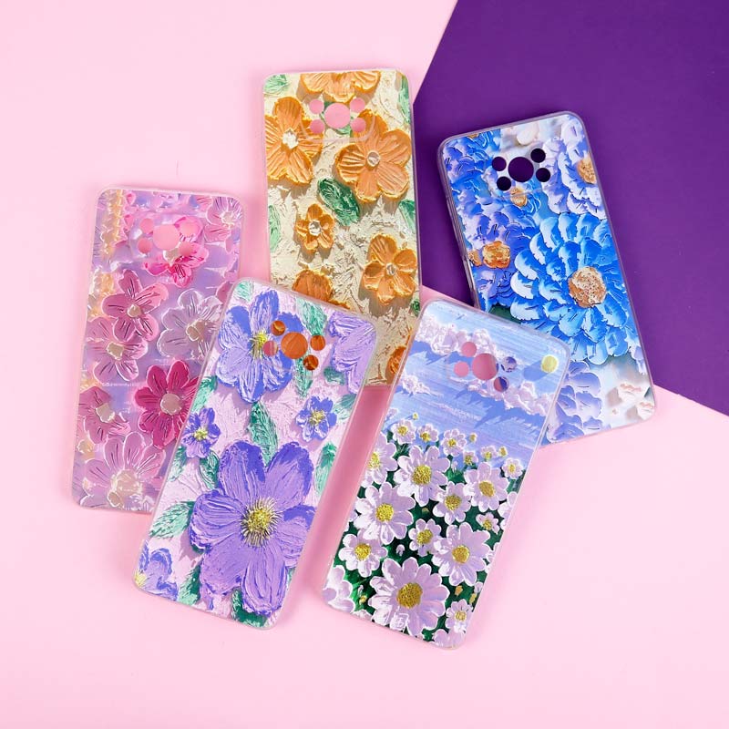 قاب ژله ای طرحدار گل برجسته محافظ لنزدار Xiaomi Poco X3 Pro