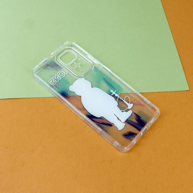 قاب ژله ای شفاف طرح خرس محافظ لنزدار Xiaomi Redmi Note 11 / 11s