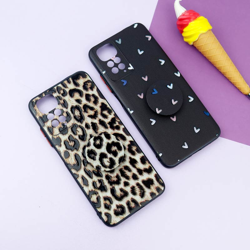 قاب فانتزی طرحدار دخترانه محافظ لنزدار + پاپ سوکت Xiaomi Redmi Note 11 / 11S سری R