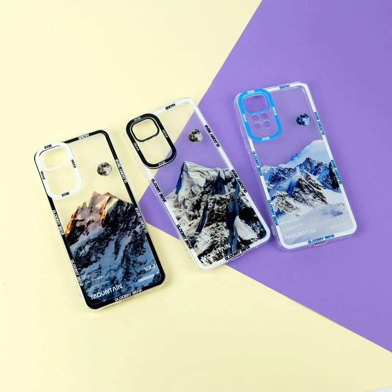 قاب ژله ای شفاف طرح کوهستان محافظ لنزدار Xiaomi Redmi Note 11 / 11S