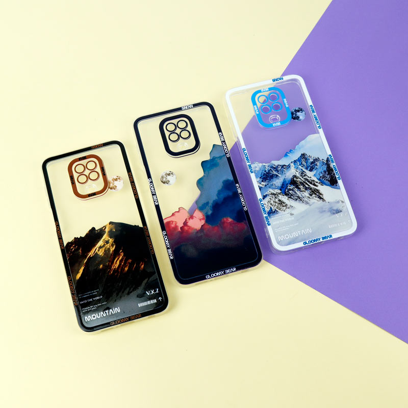 قاب ژله ای شفاف طرح کوهستان محافظ لنزدار Xiaomi Redmi Note 9s