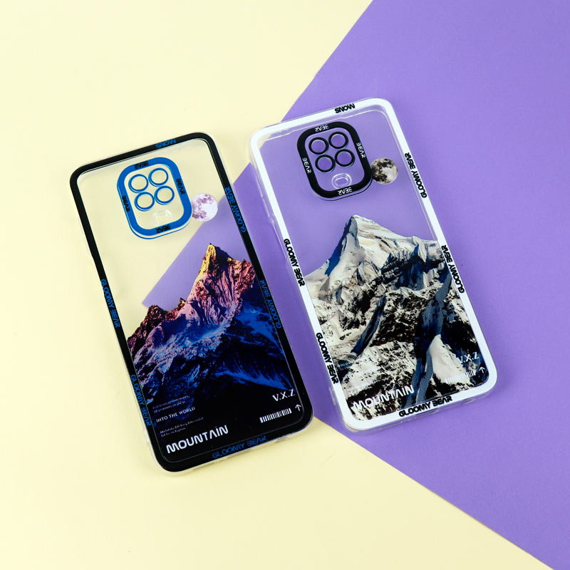 قاب ژله ای شفاف طرح کوهستان محافظ لنزدار Xiaomi Redmi Note 9s