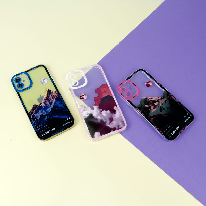 قاب ژله ای شفاف طرح کوهستان محافظ لنزدار iPhone 11