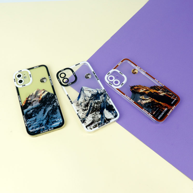 قاب ژله ای شفاف طرح کوهستان محافظ لنزدار iPhone 11