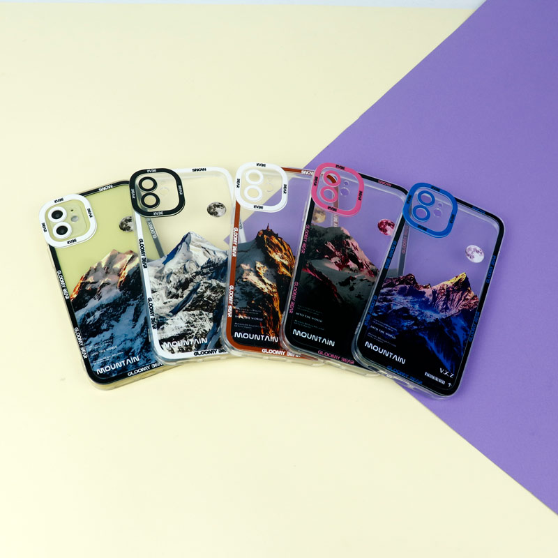 قاب ژله ای شفاف طرح کوهستان محافظ لنزدار iPhone 11