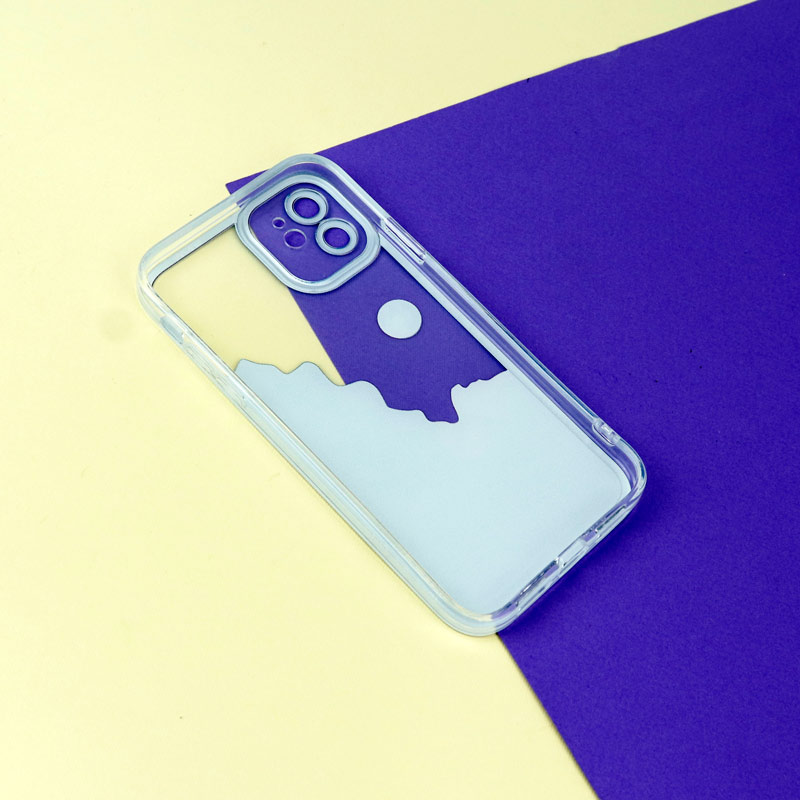 قاب ژله ای شفاف طرح کوهستان محافظ لنزدار iPhone 11