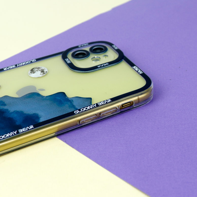 قاب ژله ای شفاف طرح کوهستان محافظ لنزدار iPhone 11