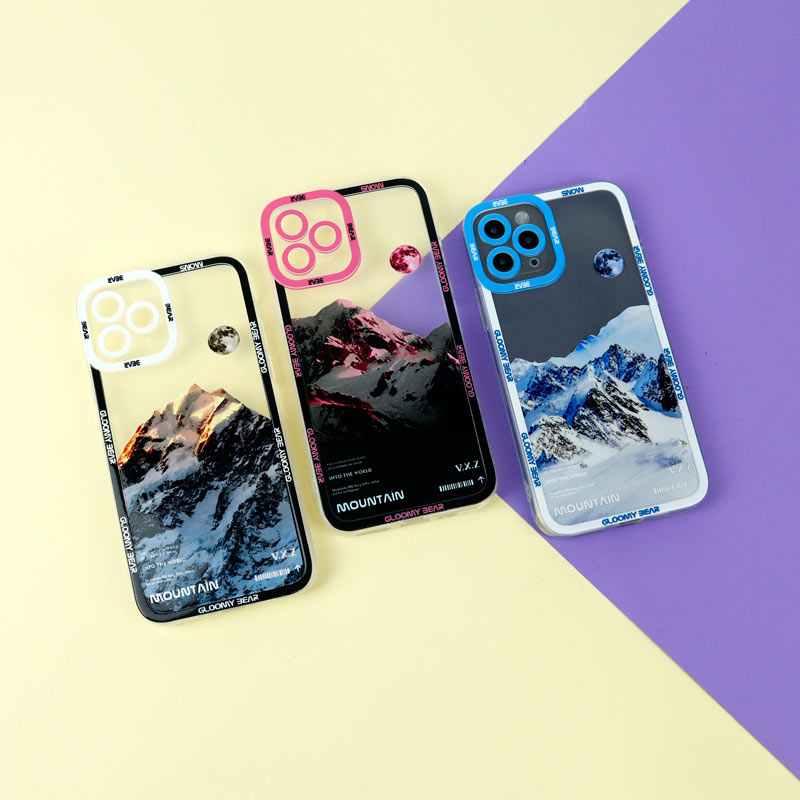 قاب ژله ای شفاف طرح کوهستان محافظ لنزدار iPhone 11 Pro