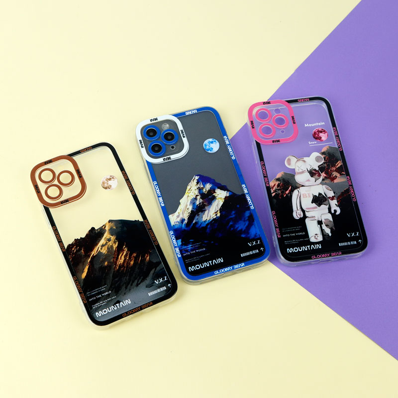 قاب ژله ای شفاف طرح کوهستان محافظ لنزدار iPhone 11 Pro