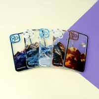قاب ژله ای شفاف طرح کوهستان محافظ لنزدار iPhone 11 Pro Max