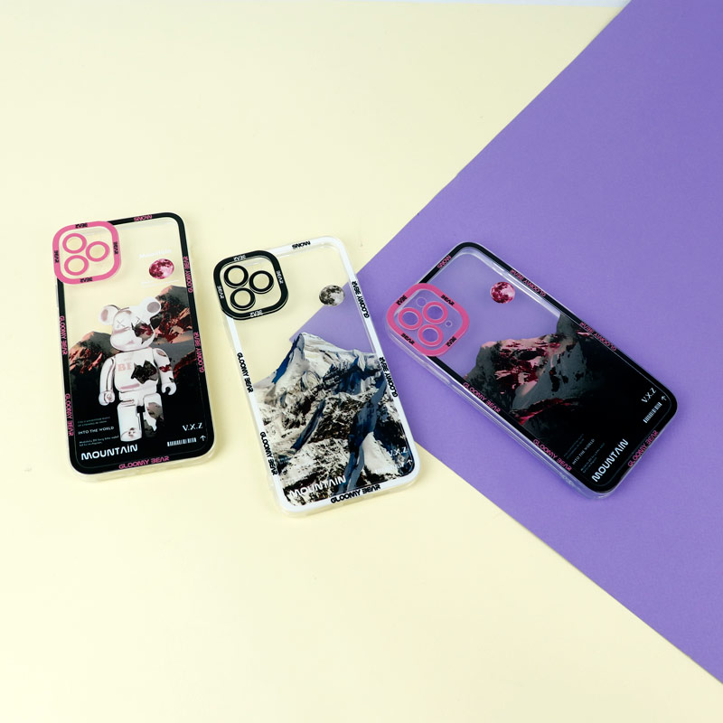 قاب ژله ای شفاف طرح کوهستان محافظ لنزدار iPhone 11 Pro Max
