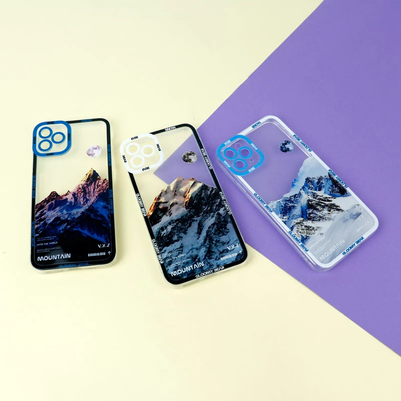 قاب ژله ای شفاف طرح کوهستان محافظ لنزدار iPhone 11 Pro Max