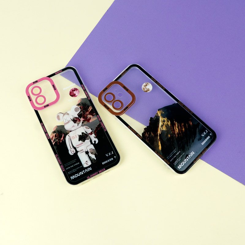 قاب ژله ای شفاف طرح کوهستان محافظ لنزدار iPhone 12