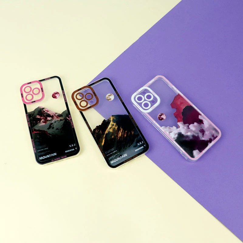 قاب ژله ای شفاف طرح کوهستان محافظ لنزدار iPhone 12 Pro