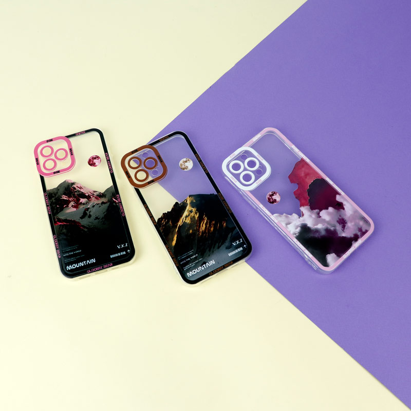 قاب ژله ای شفاف طرح کوهستان محافظ لنزدار iPhone 12 Pro