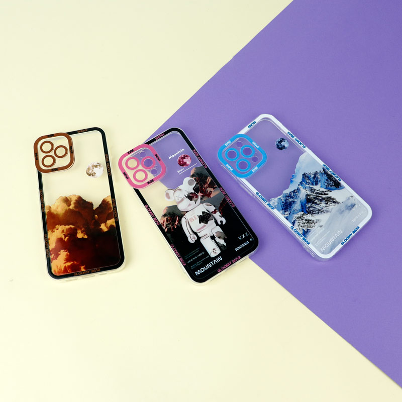 قاب ژله ای شفاف طرح کوهستان محافظ لنزدار iPhone 12 Pro