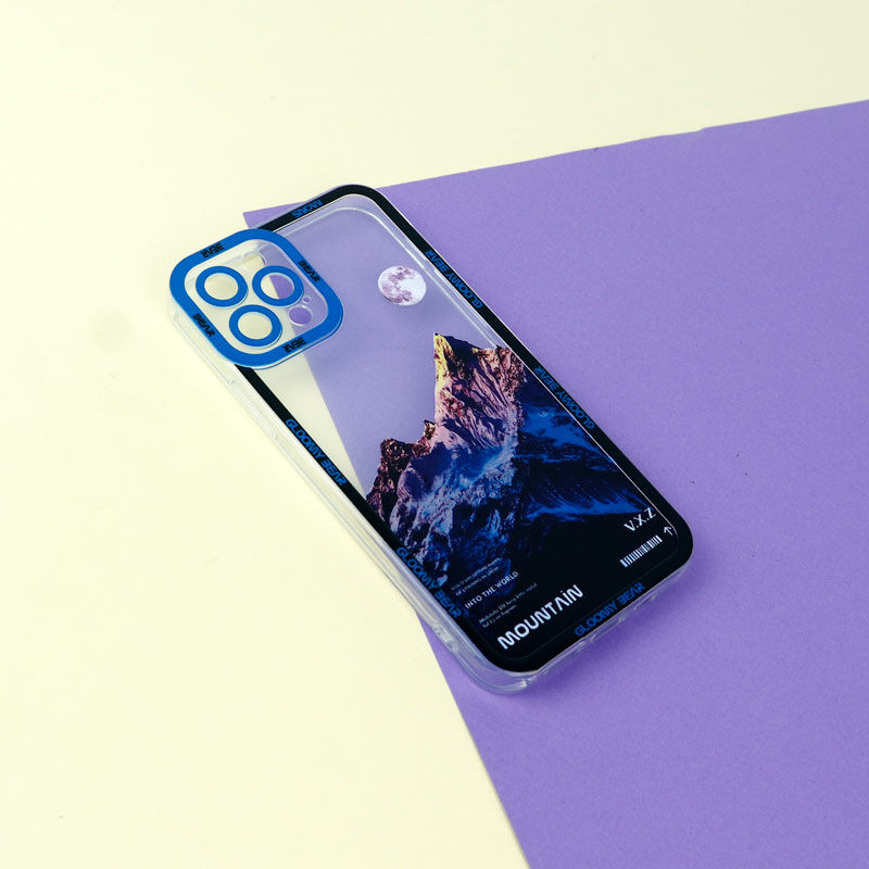 قاب ژله ای شفاف طرح کوهستان محافظ لنزدار iPhone 12 Pro
