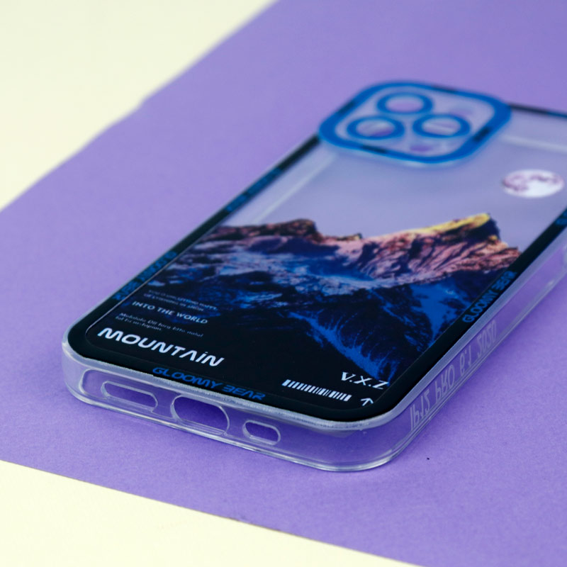 قاب ژله ای شفاف طرح کوهستان محافظ لنزدار iPhone 12 Pro