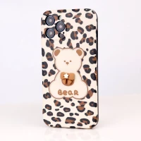 قاب طرحدار پلنگی Bear محافظ لنزدار iPhone 12 Pro Max