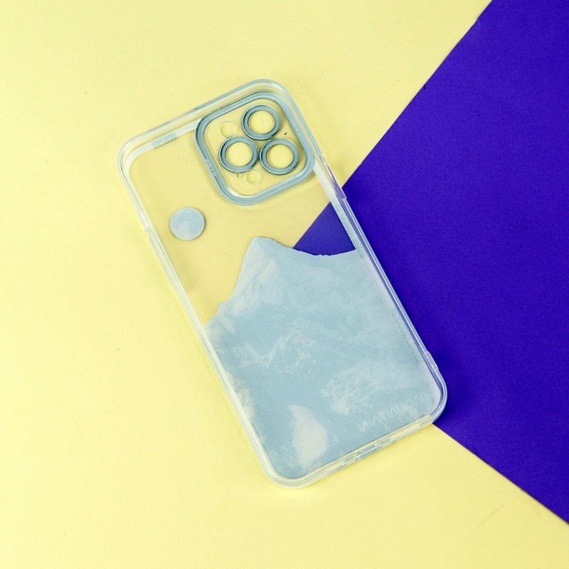 قاب ژله ای شفاف طرح کوهستان محافظ لنزدار iPhone 12 Pro Max