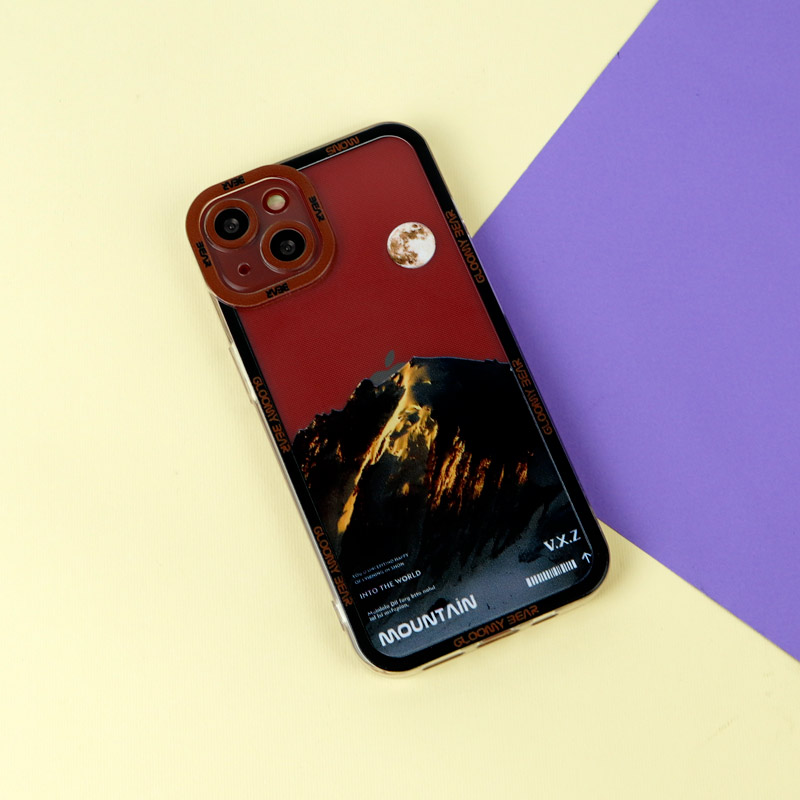 قاب ژله ای شفاف طرح کوهستان محافظ لنزدار iPhone 13