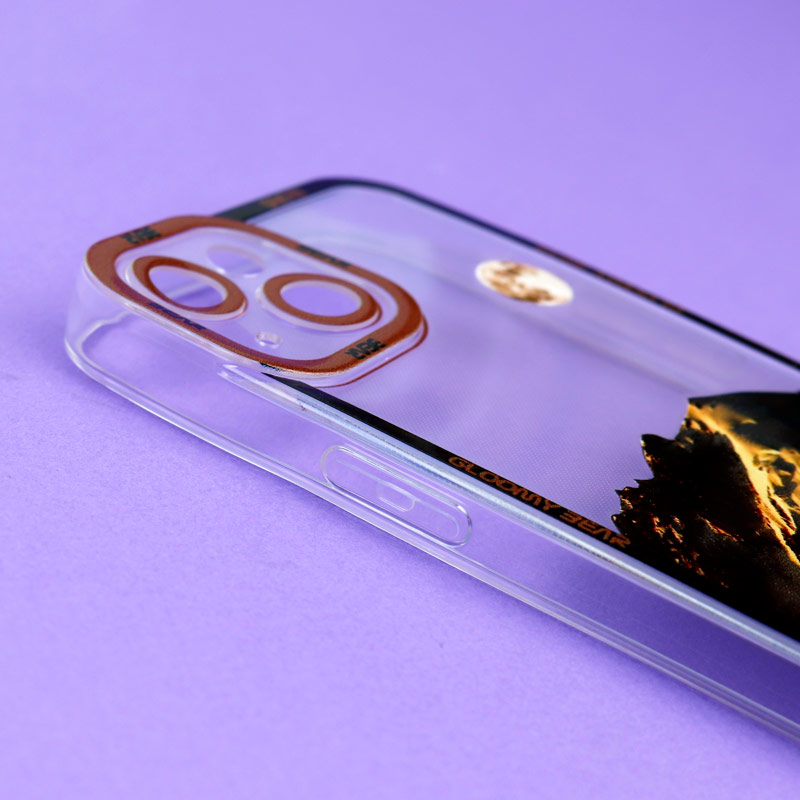 قاب ژله ای شفاف طرح کوهستان محافظ لنزدار iPhone 13