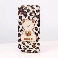قاب طرحدار پلنگی Bear محافظ لنزدار iPhone 13