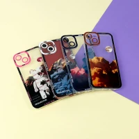 قاب ژله ای شفاف طرح کوهستان محافظ لنزدار iPhone 13