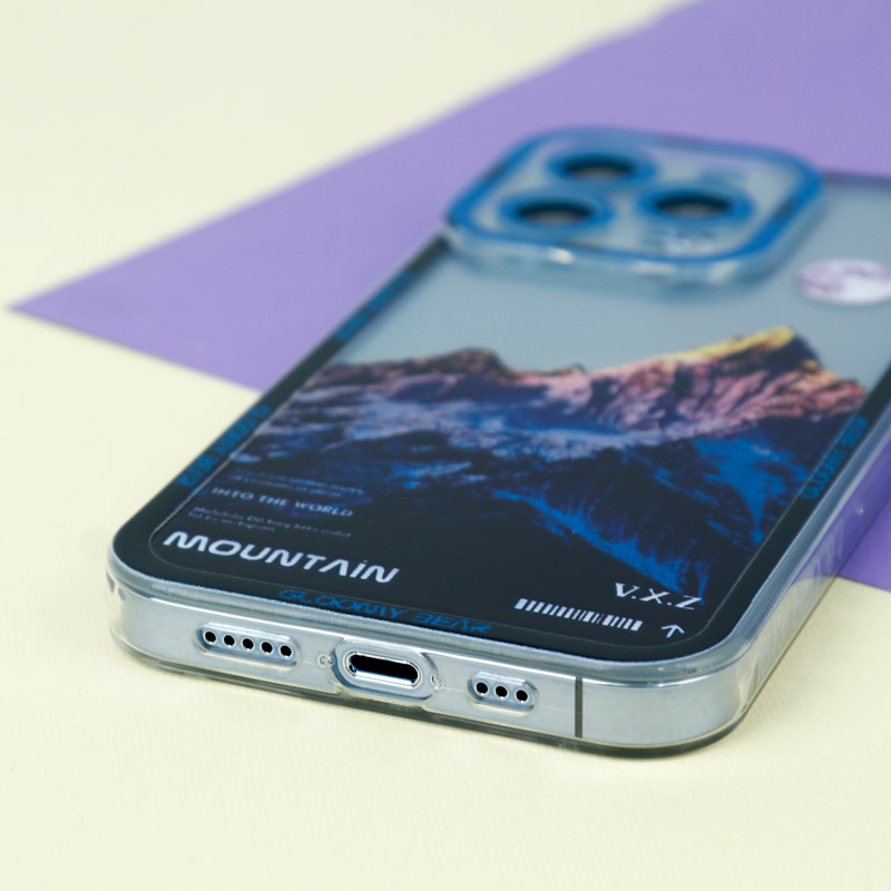 قاب ژله ای شفاف طرح کوهستان محافظ لنزدار iPhone 13 Pro