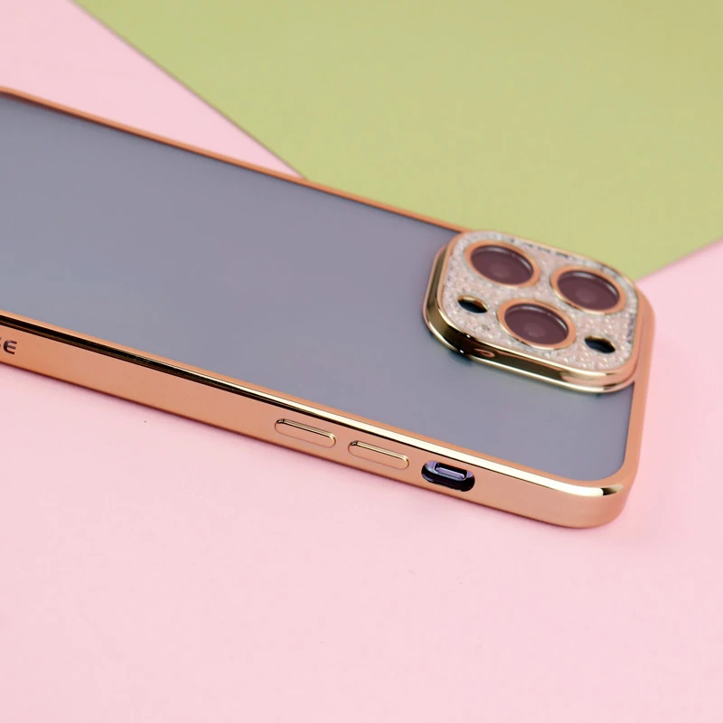 قاب پشت مات My Case نگین دار محافظ لنزدار iPhone 13 Pro